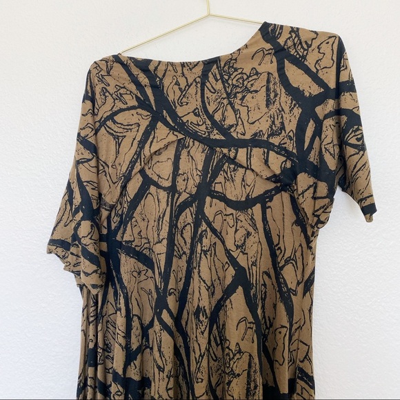 MATT HILDUR Icelandic Design Asymmetric Midi Dress Handmade in Peru SZ S - Picture 6 of 9